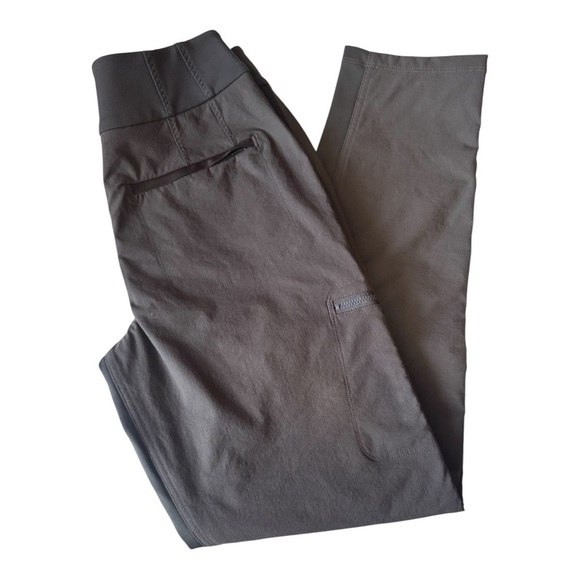 Athleta Wander Hybrid Pant Walnut Brown Ribbon Trim Ankle Pants Women's Size 6 - Picture 3 of 12